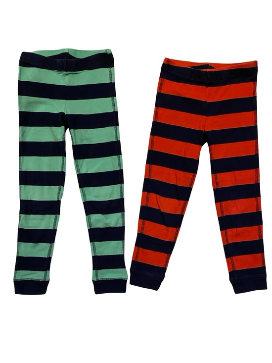 Primary Other - Primary Striped Kids Pajama Bottoms - Green, Red & Navy
